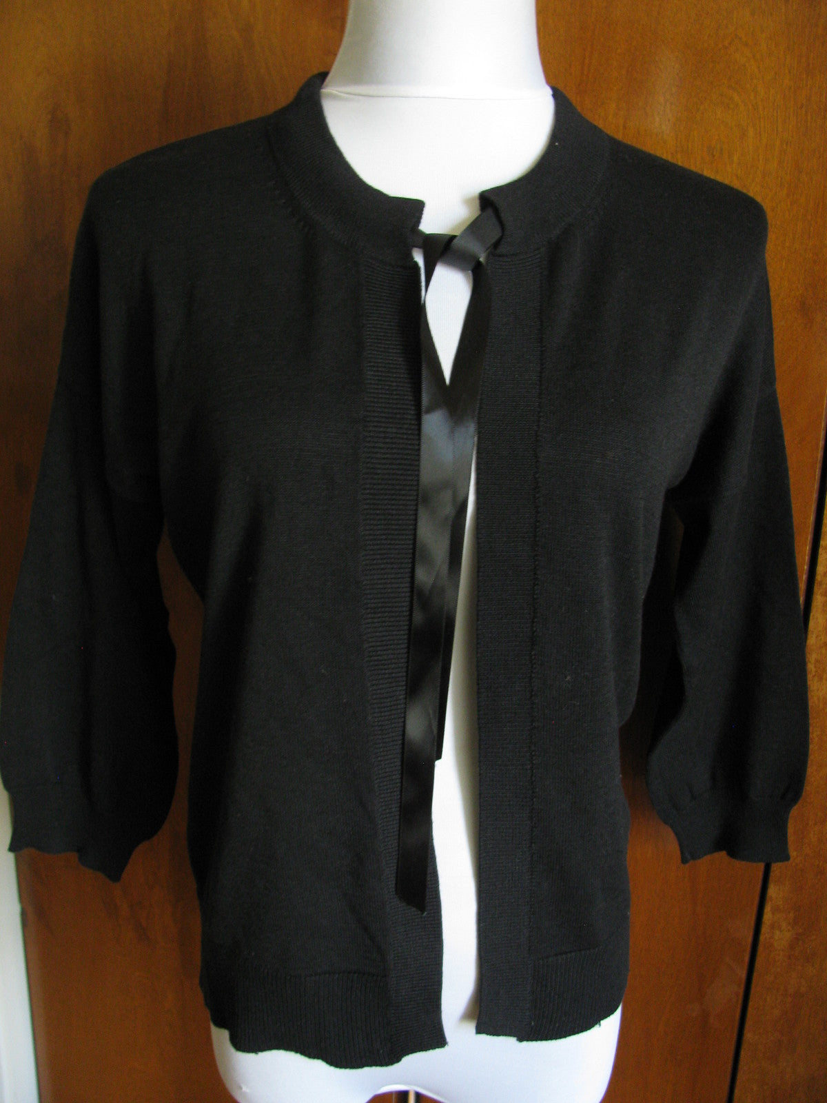 Colour Works Women's Black Cotton Viscose Cardigan Size Medium New
