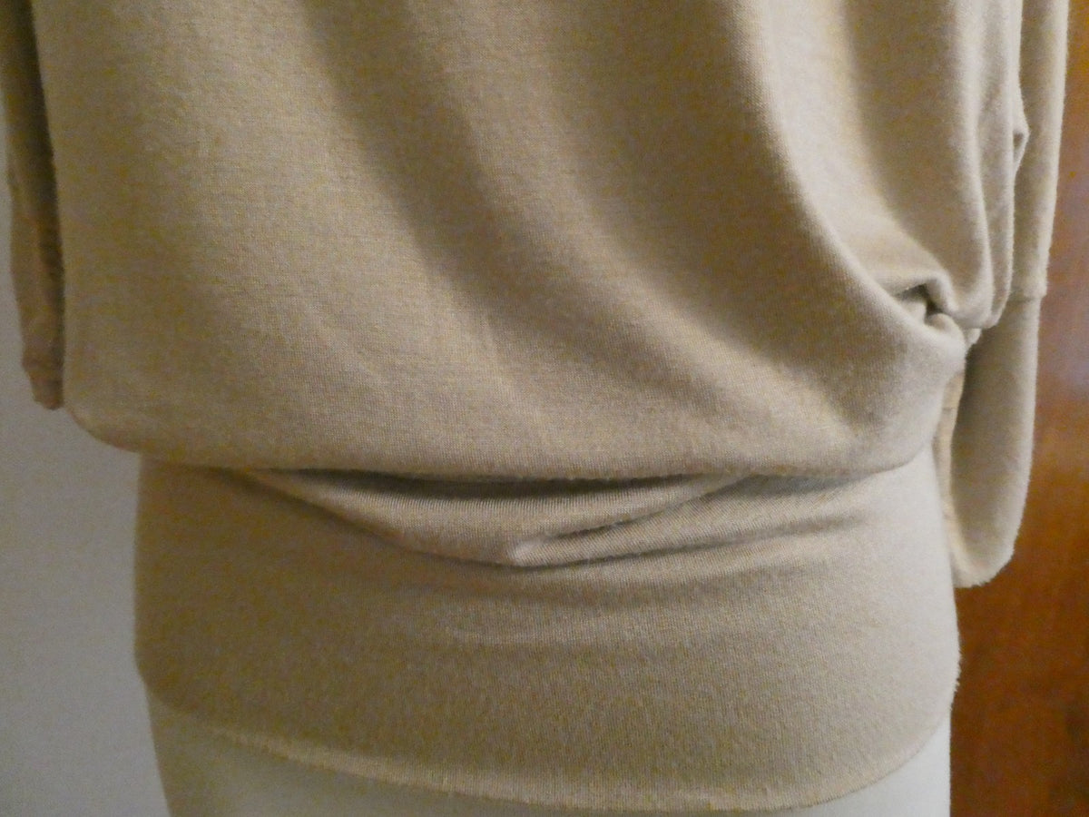 MCM women's beige rayon crocheted top size Large
