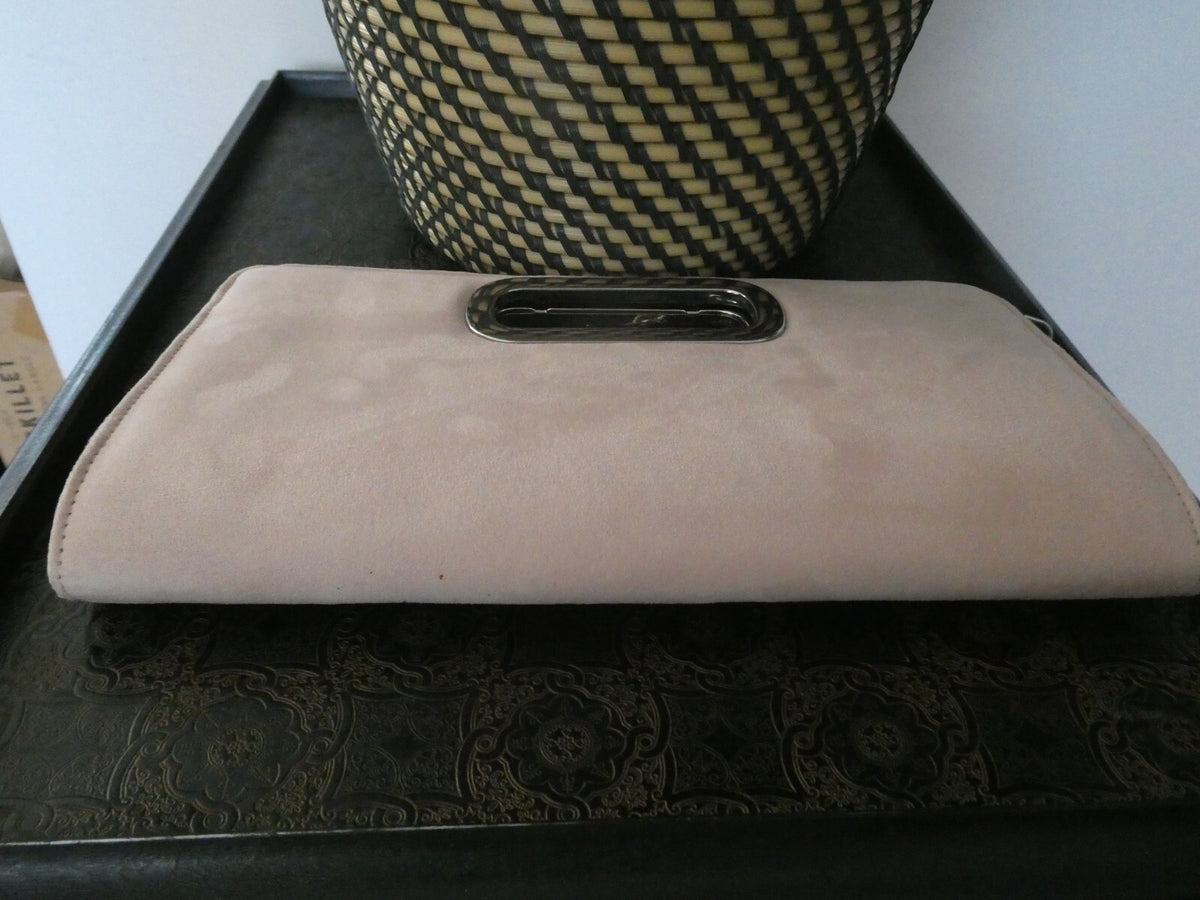 Call It Spring Women Beige Purse Clutch Silver Chain 12 x 7 x 1