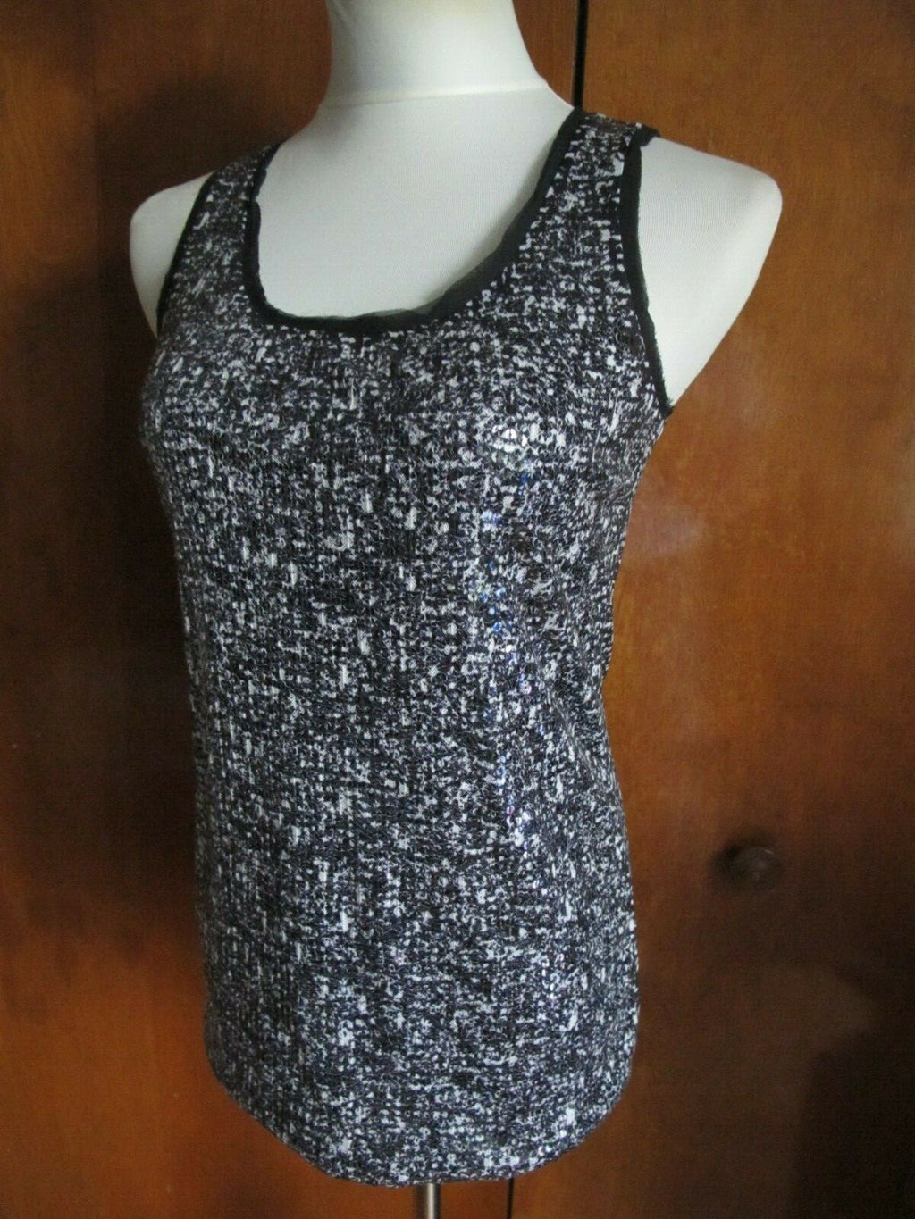 Ann Taylor  women's black evening blouse top size small pre owned 