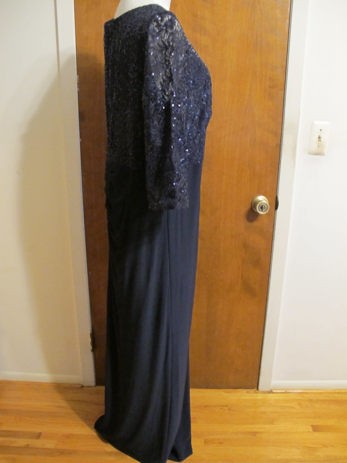 Alex evenings women’s navy maxi gathered evening dress size 20W 