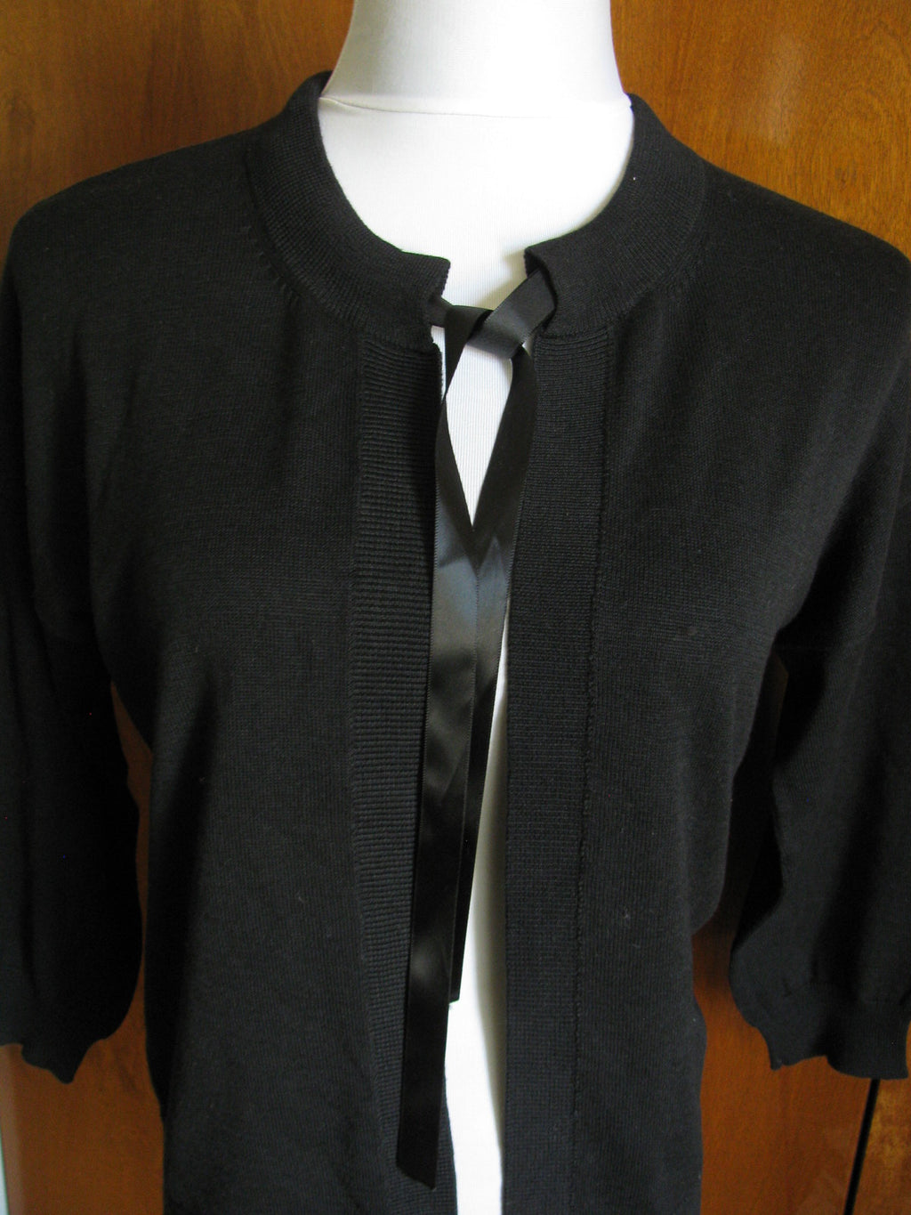 Colour Works Women's Black Cotton Viscose Cardigan Size Medium New