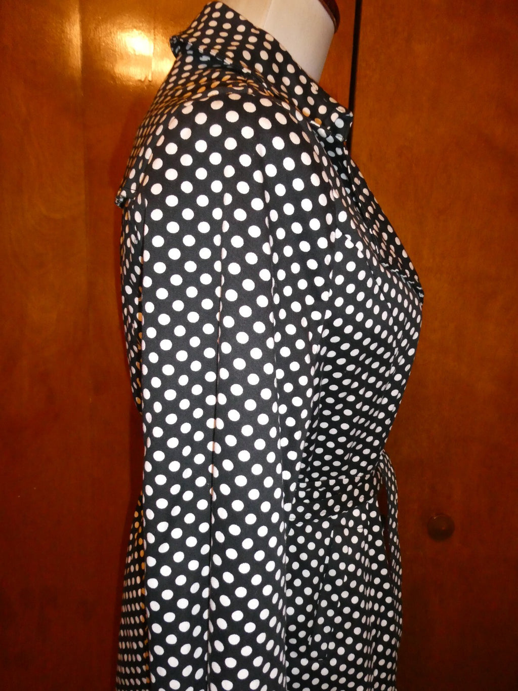 Vertigo Paris Black & White Polka Dot Jacket Trench Coat, Button Up, Medium