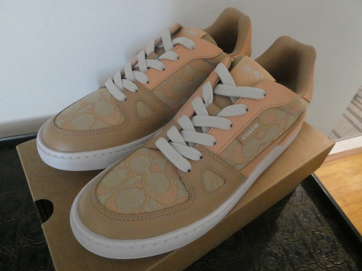 Coach Womens Faded Blush Clip Signature Court Low Top Sneakers Size 8B