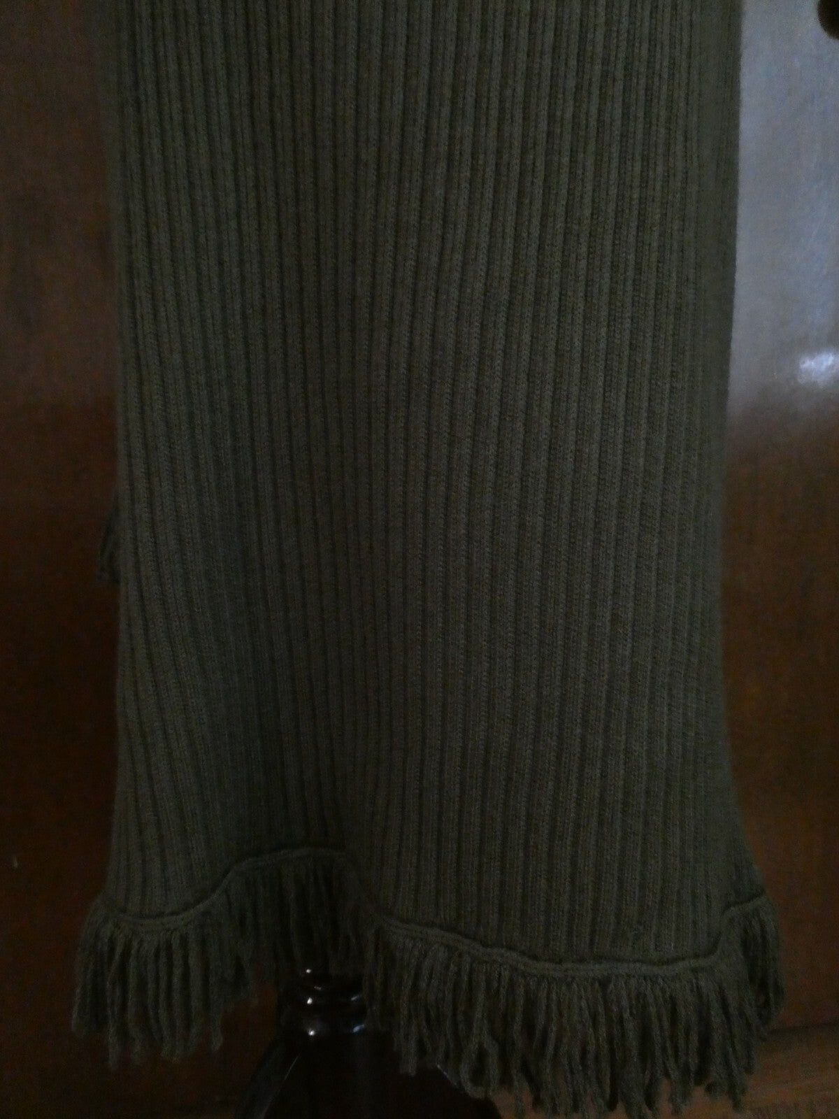 BY ROSIE NEIRA Anthropologie Green Wrapped Fringe Skirt Wool Blend Size Large