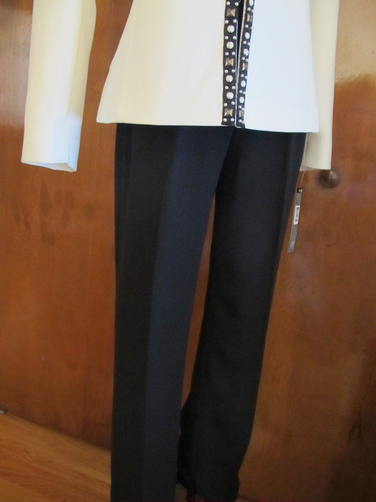 Tahari Asl Women’s White Black Pant Suit Set New