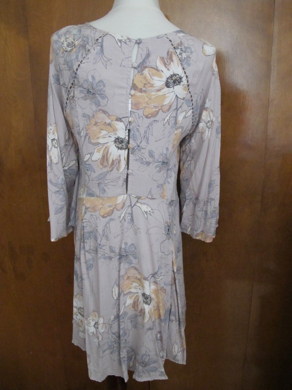 Free People women’s multi color relaxed fit short lined new soft rayon dress 8