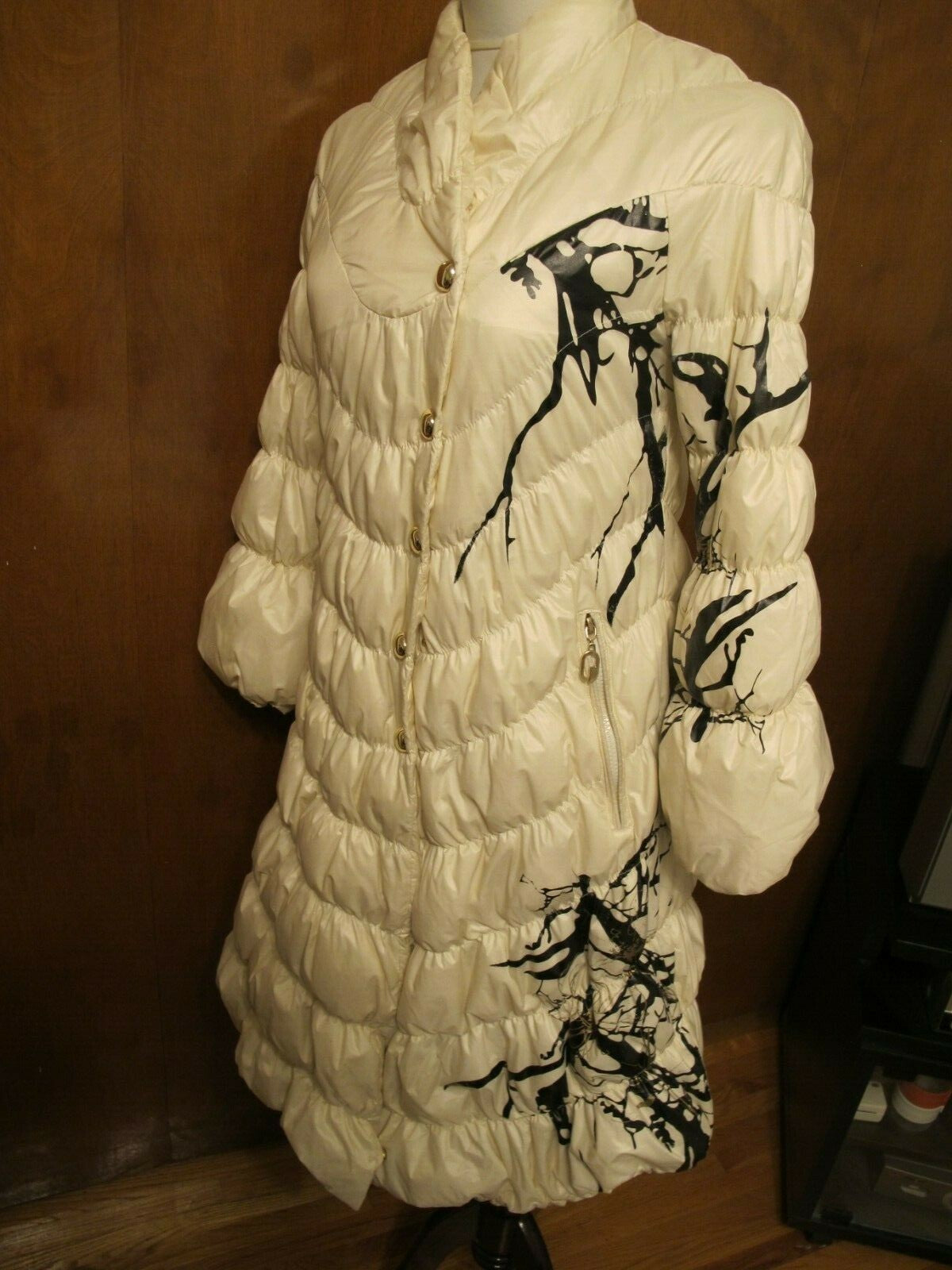 Eva Freedom Quilted Long Puffer Winter Coat Jacket Small