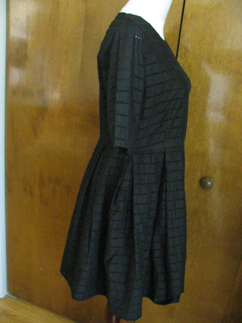 Gap women's black pleated cotton dress 