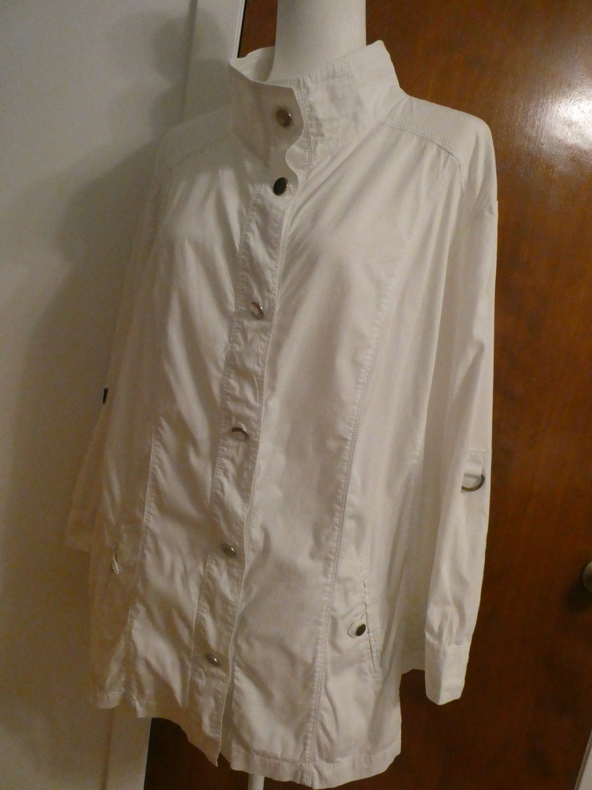 NWT Charter Club Womens Long Sleeves Jacket With Belt White Size 1X