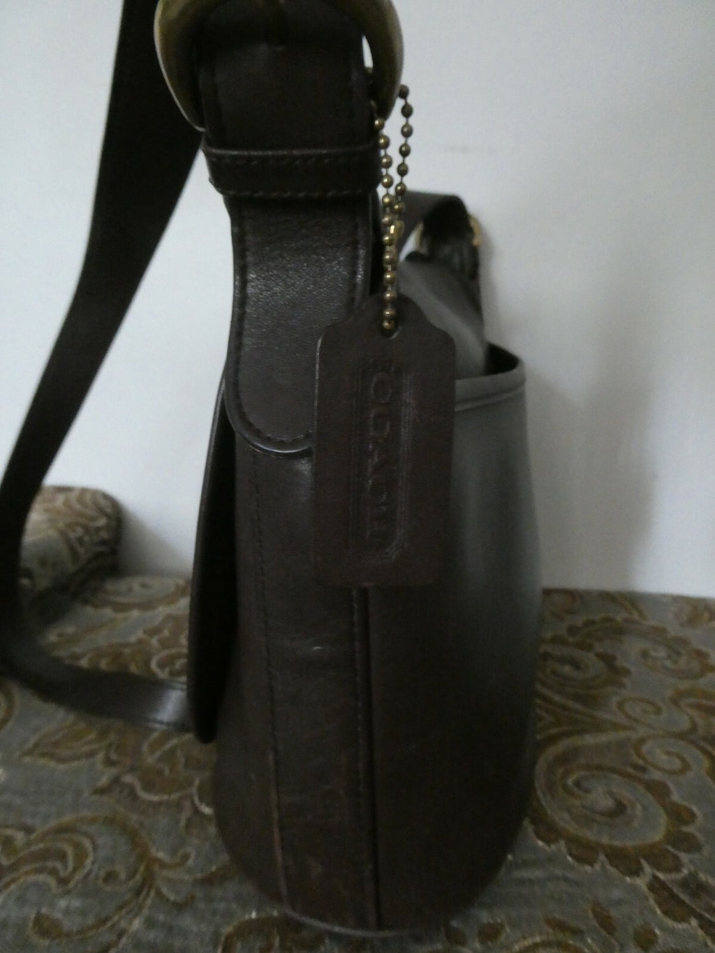 Vintage Coach Fletcher Crossbody Brown Leather Shoulder Bag Handbag 9C8Z-4150