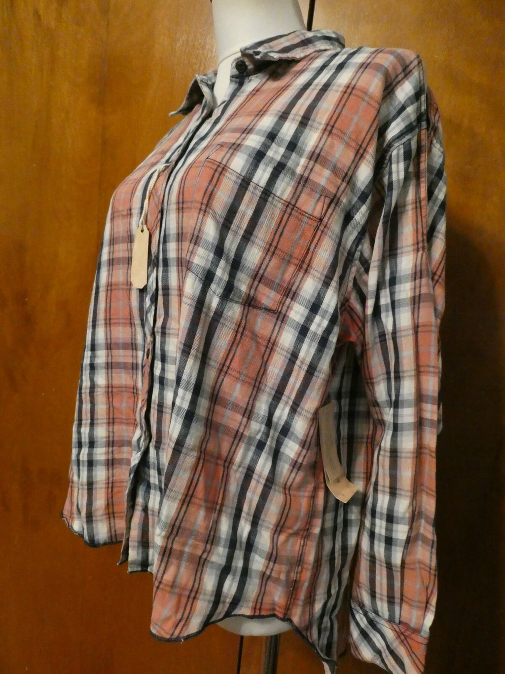 Denim & Supply womens multi color plaid shoulder cutout soft flannel shirt  