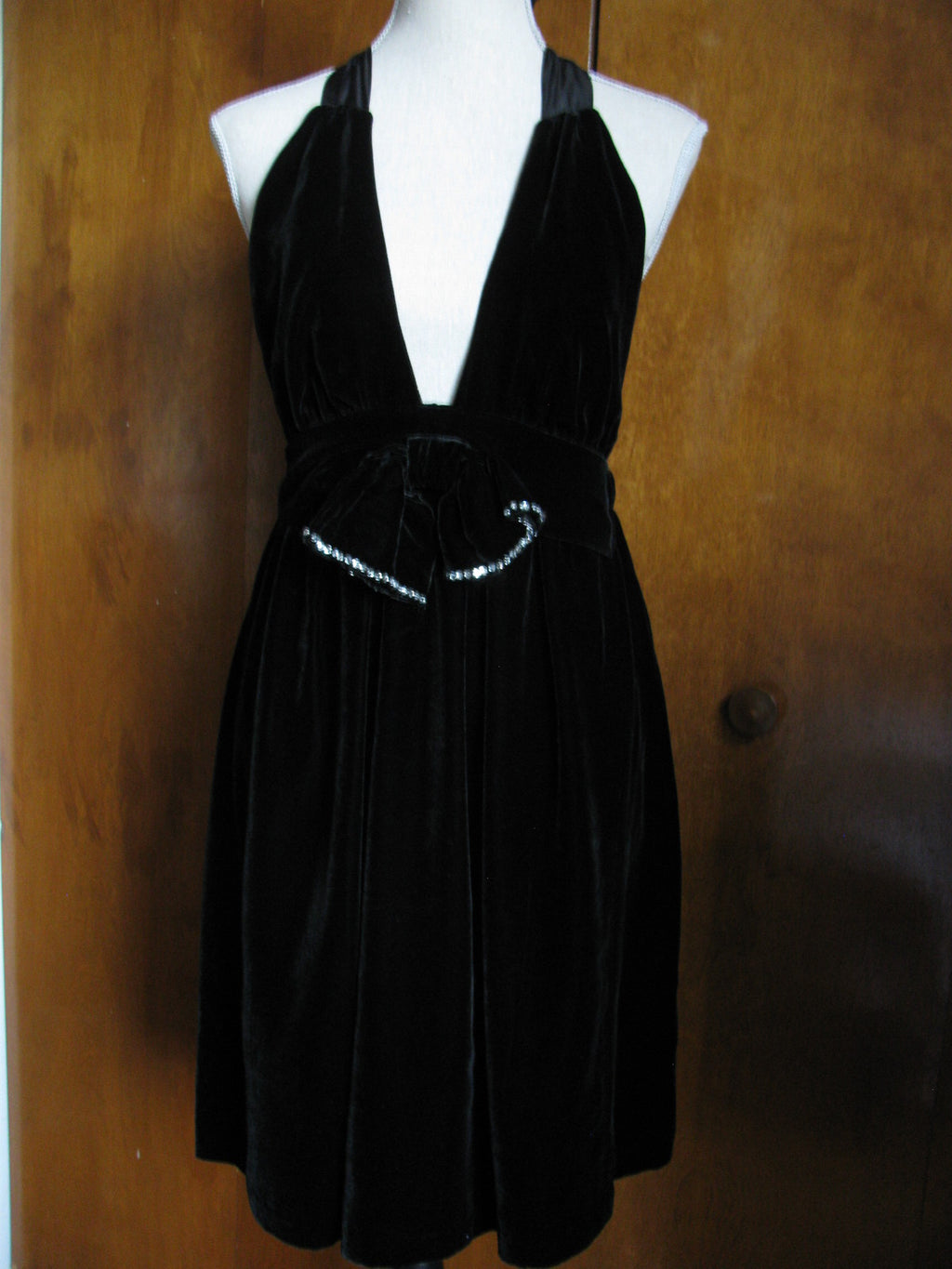 Juicy Couture Women's Black Velvet Halter Dress Size S, M