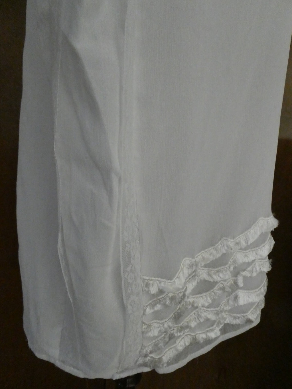 Anthropologie Ranna Gill Women's Decorated Detailed Lined White Top Size Large