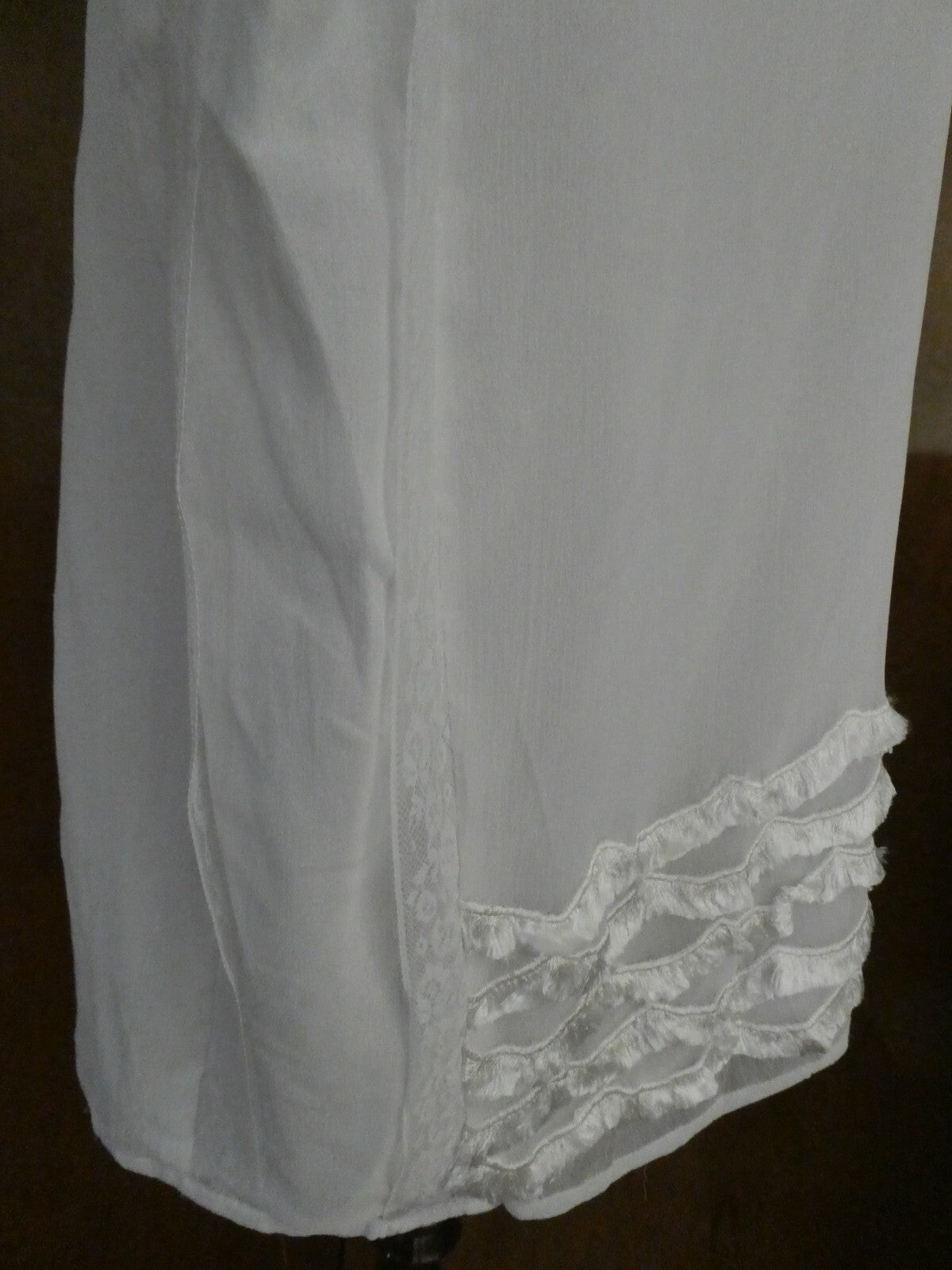 Anthropologie Ranna Gill Women's Decorated Detailed Lined White Top Size Large