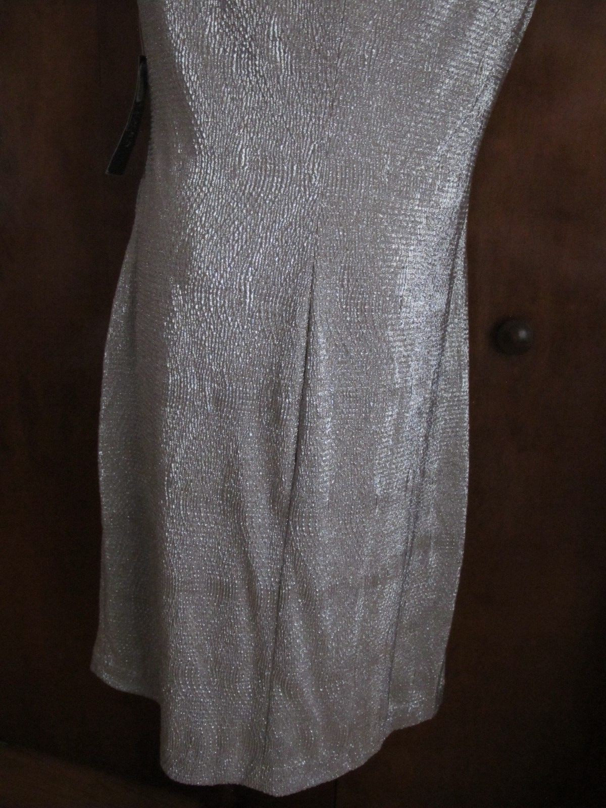 Ralph Lauren Women's White Gold Detailed Lined Evening NWT Dress size 16