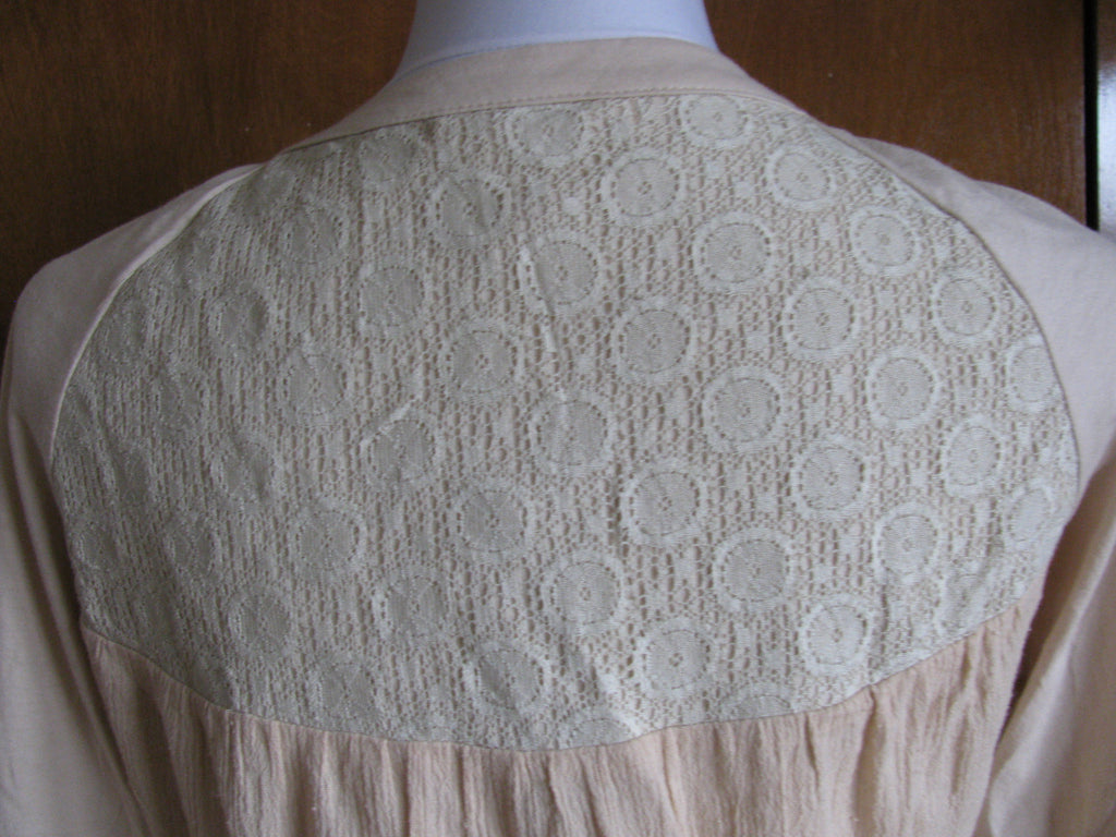 Trinity women's detailed organic cotton beige top large fits medium
