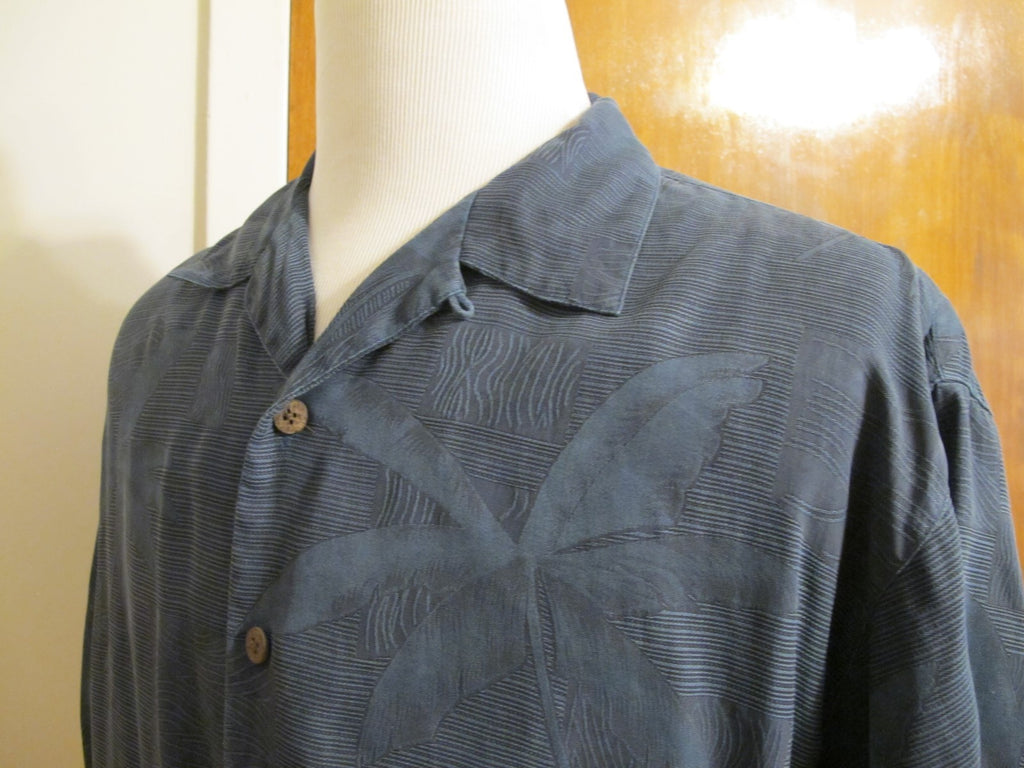 Tommy Bahama Men's Summer Silk Multi Color Blue Black Shirt Size Large 