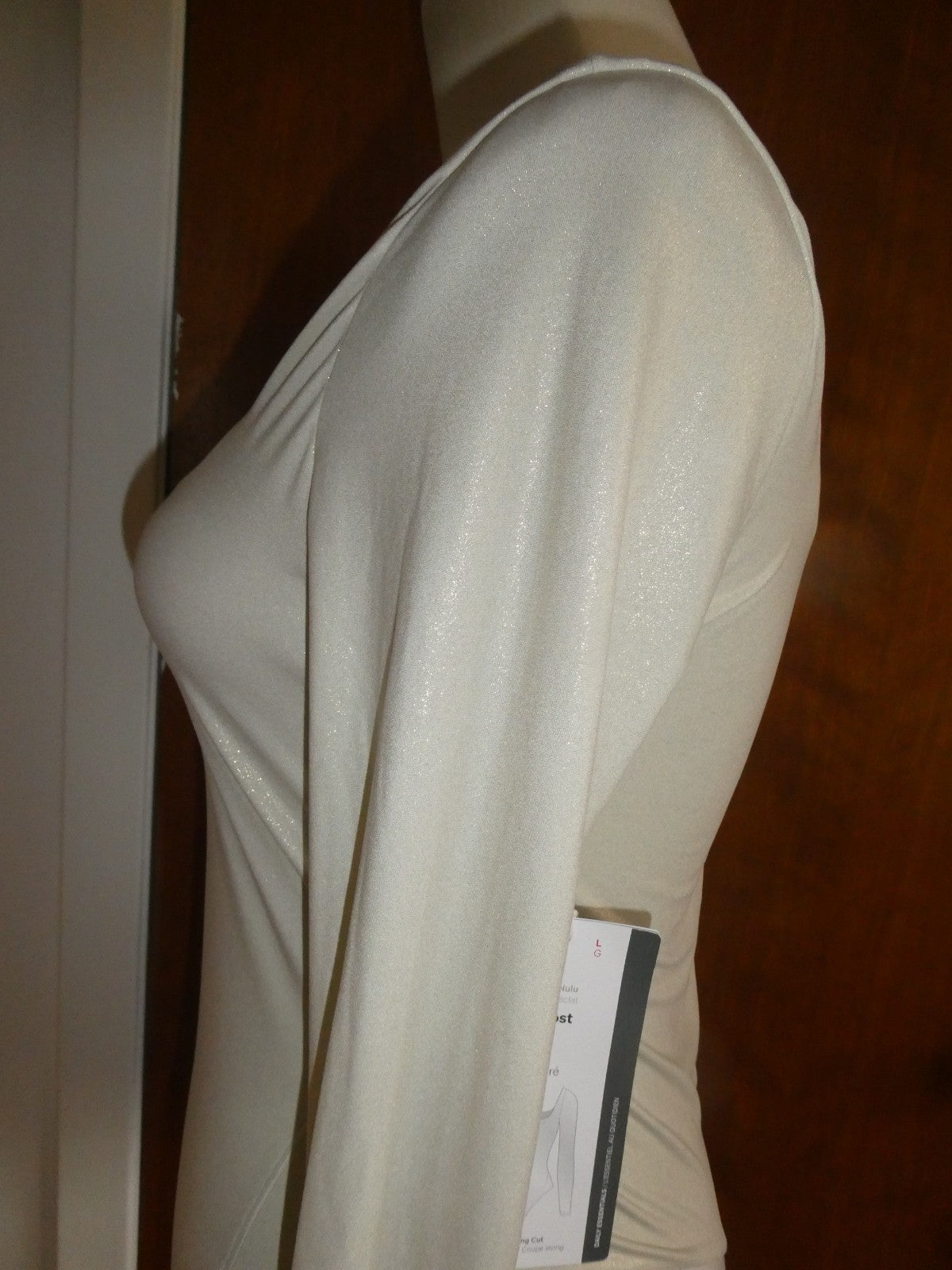 Lululemon Bodysuit Wundermost Nulu Long Sleeve Gray Soft with Subtle Shine Large