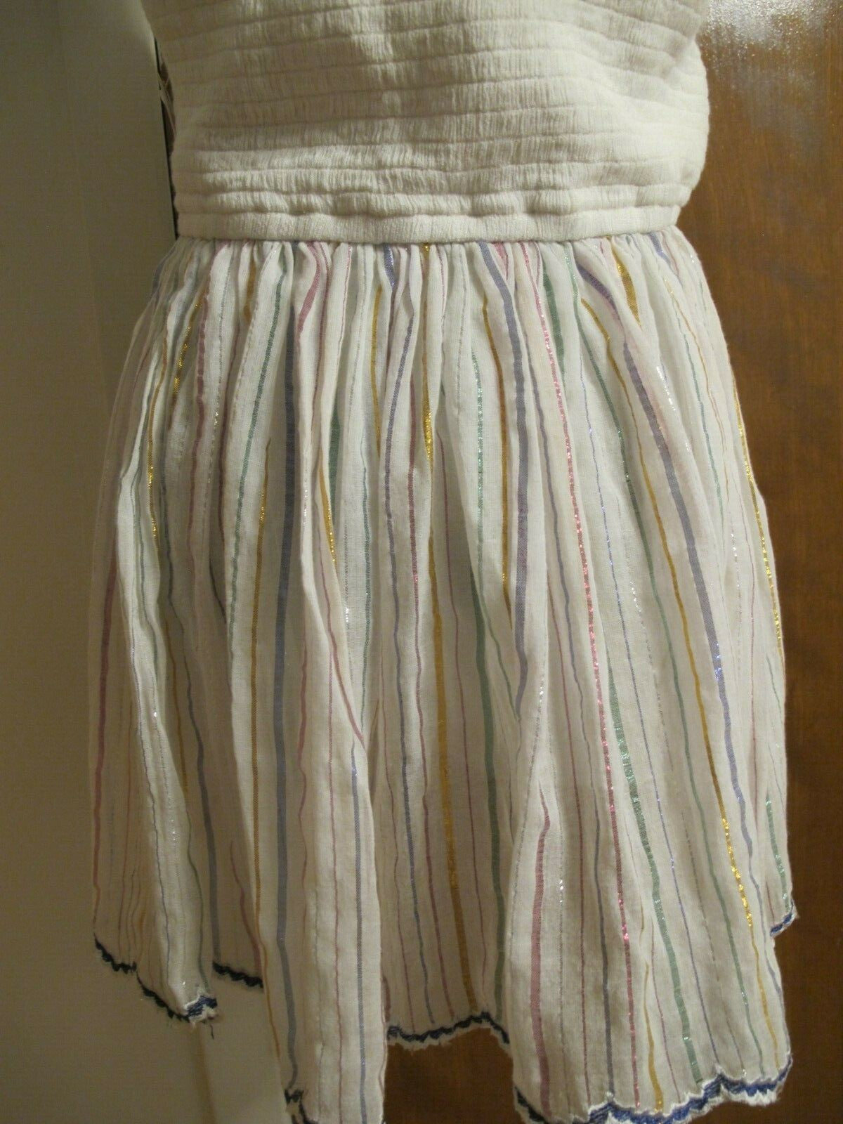Anthropologie Floreat women's embroidered white multicolor rayon halter top