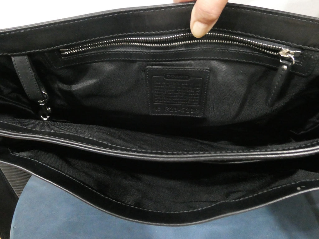 Authentic Coach Black Leather Briefcase Messenger Laptop Bag Model G23-5238
