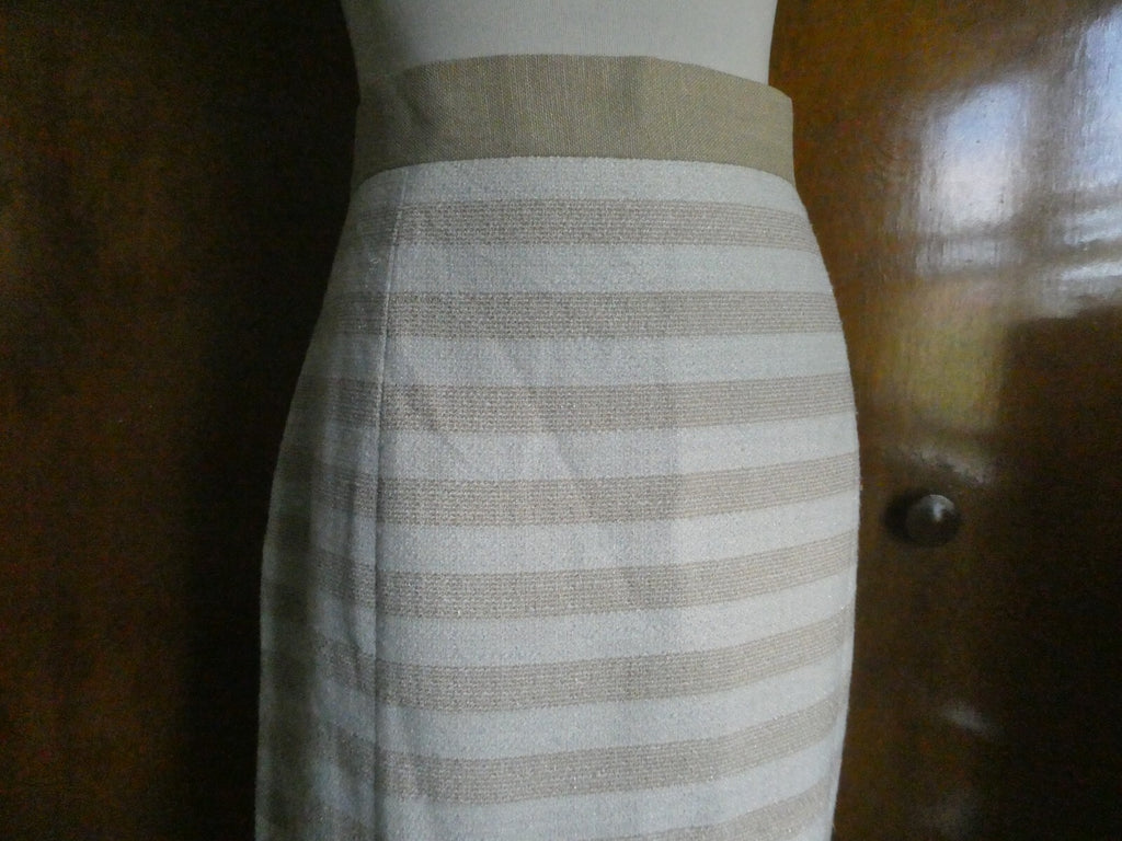Kay Unger beige women's stylish lined skirt size 14