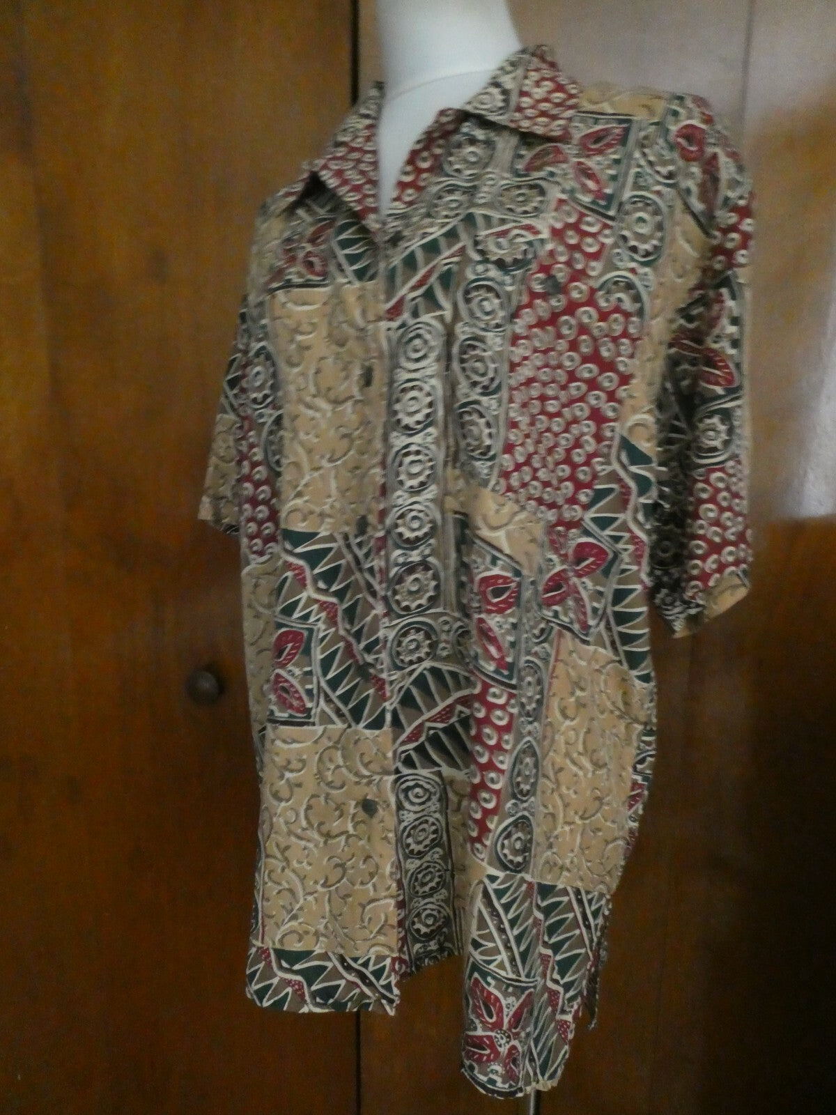 Stunt Collections 100% Silk Multi-Colored Top/Blouse Size Large