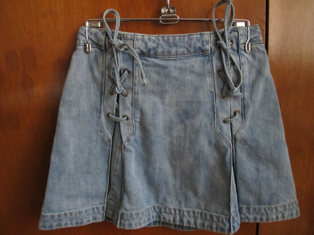 Free People Women’s Denim Detailed Blue Skirt Size 2
