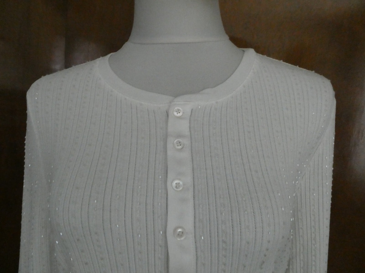 Polo Ralph Lauren women's detailed cotton blend white long sleeve sweater XL 