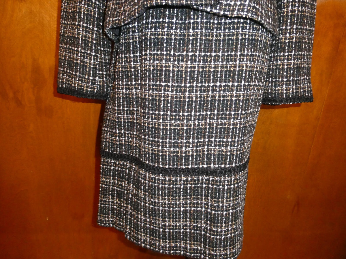 Bergamo by EBI Women’s Jacket & Skirt in Black, Brown and White Size 14(fits 12)