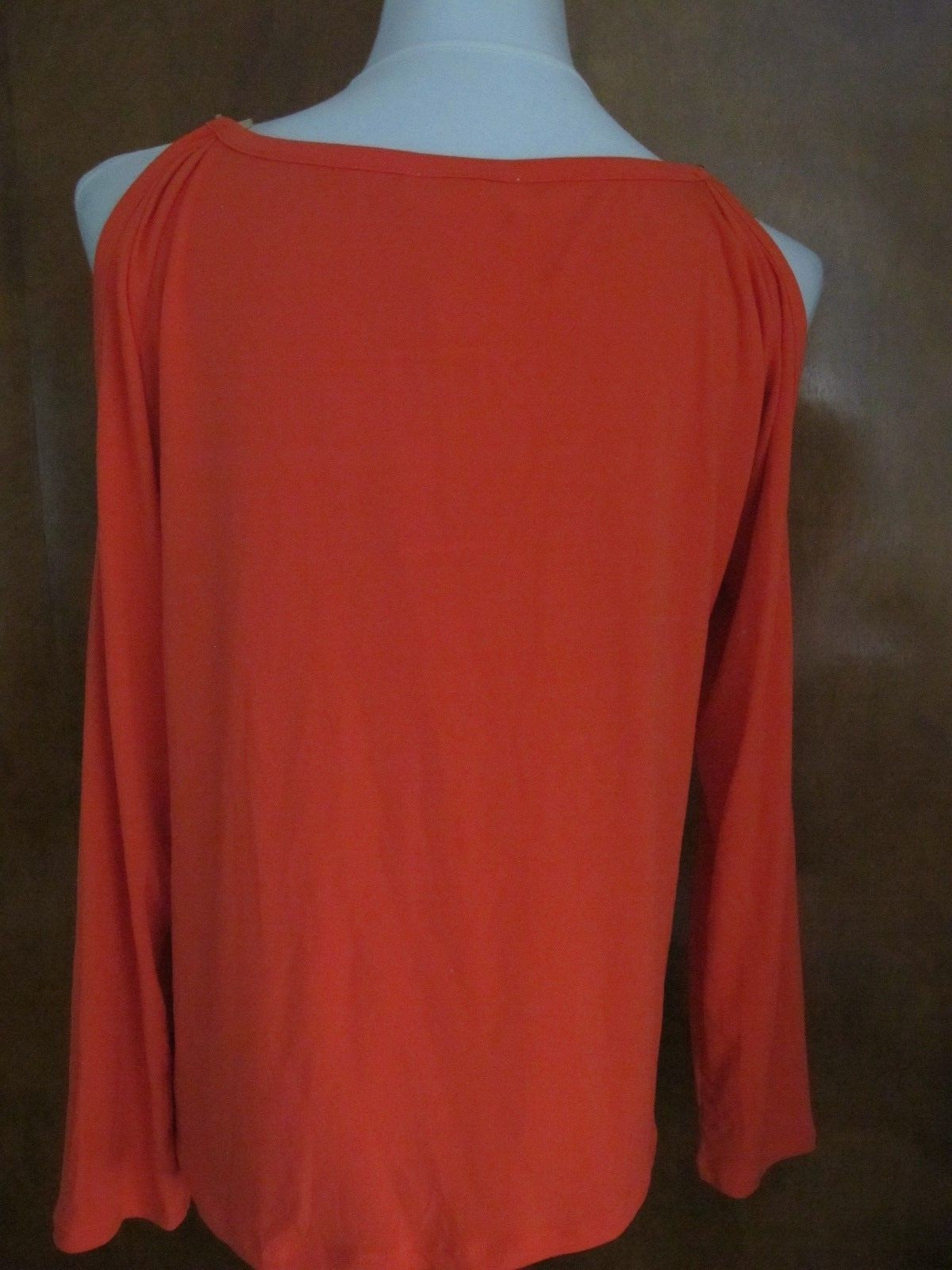 Michael Kors women’s mandarin chain trim gold shoulder top Large 