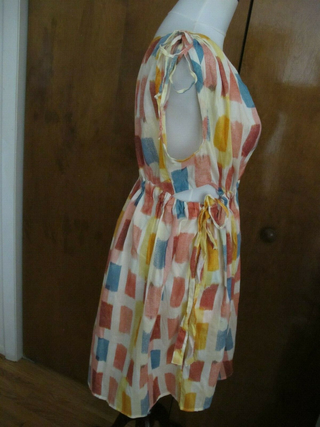 Anthropologie Lilka women’s multi-color cotton drawstring dress (run big)