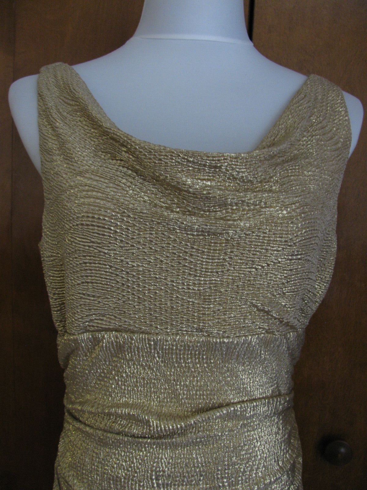 Ralph Lauren women's yellow gold lined evening dress Size 12 NEW