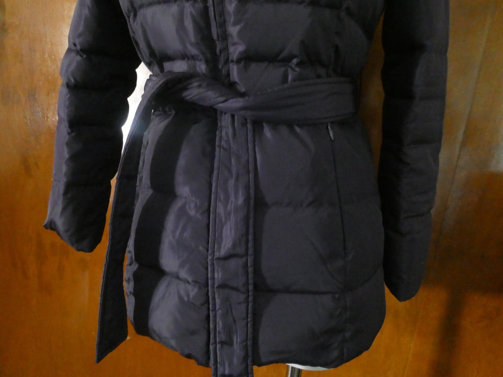 Via Spiga Women’s Down Coat Jacket Dark Purple Hooded Size M (fits small)