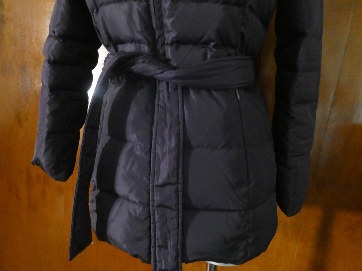 Via Spiga Women’s Down Coat Jacket Dark Purple Hooded Size M (fits small)