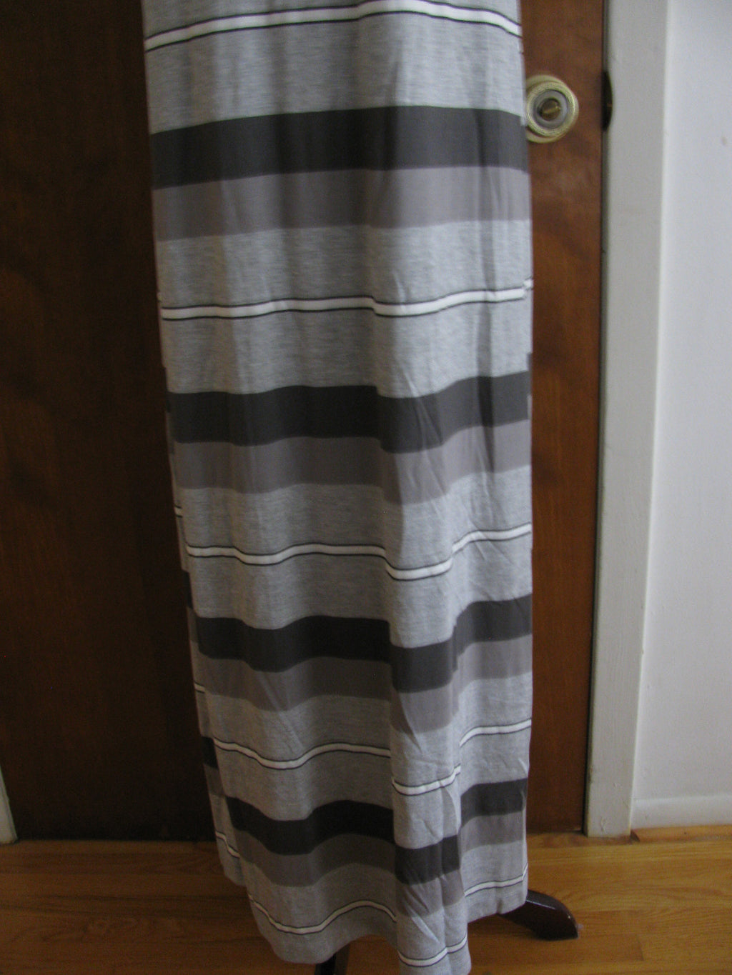 Gap Women's Gray White Striped Summer Rayon Long Dress New