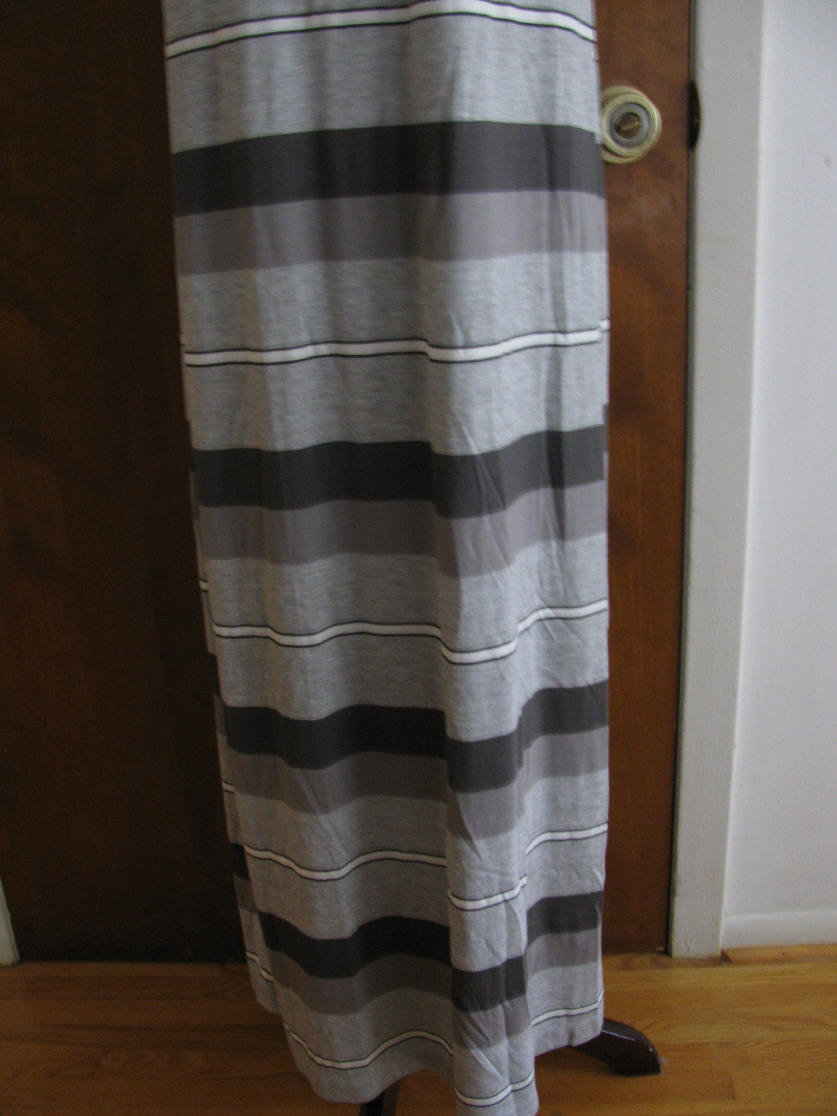 Gap Women's Gray White Striped Summer Rayon Long Dress New