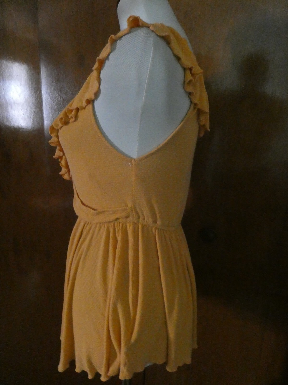Free People women's yellow sleeveless rayon top medium 