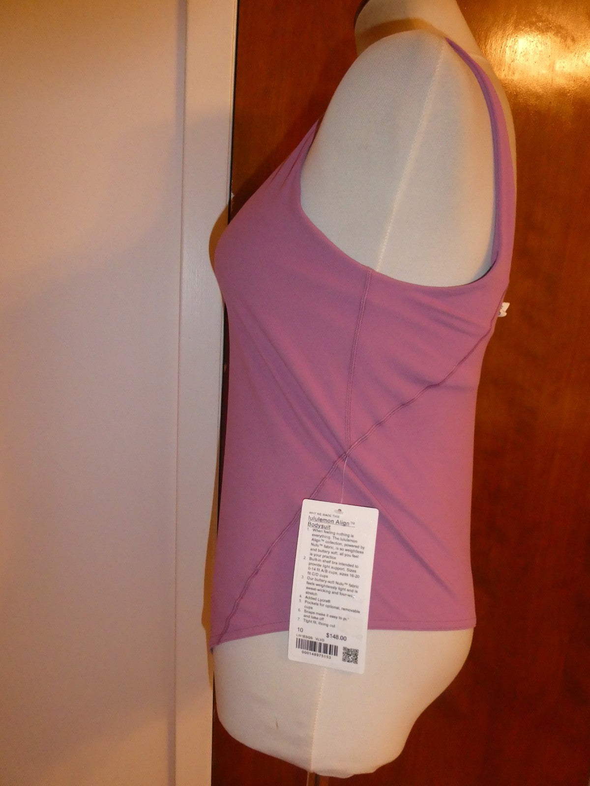 Lululemon Women Pink Align Bodysuit with Build-in Bra Sz 10 Original price $148