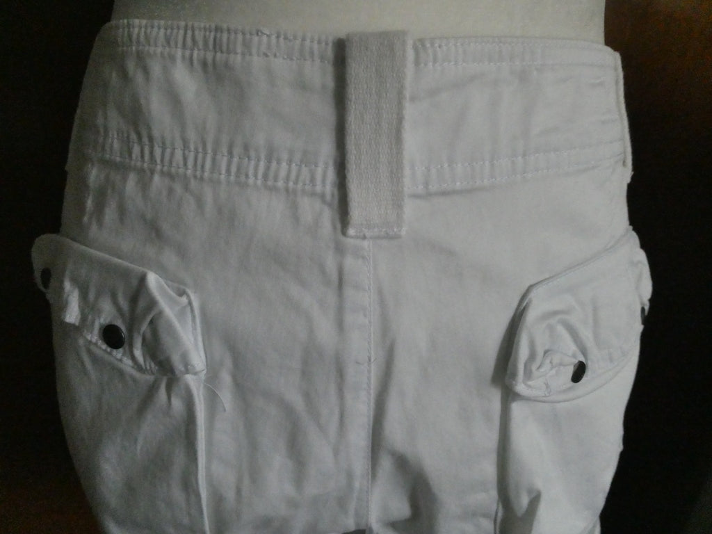 United Colors of Benetton Women White Cargo Shorts EU 46 Cotton Stretch US 10/12