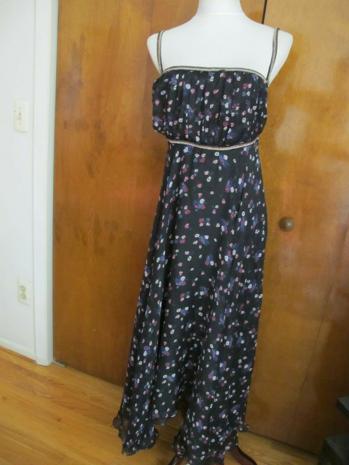 Anthropologie Ranna Gill Floral Swing Detailed Lined Dress Size 10P