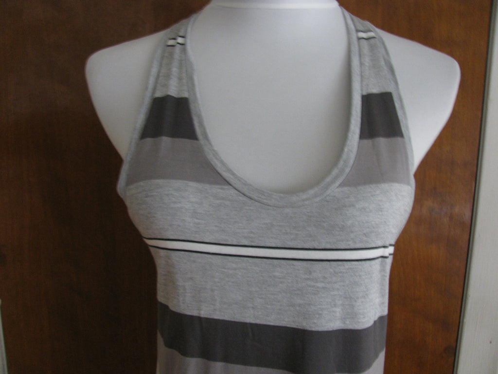 Gap Women's Gray White Striped Summer Rayon Long Dress New