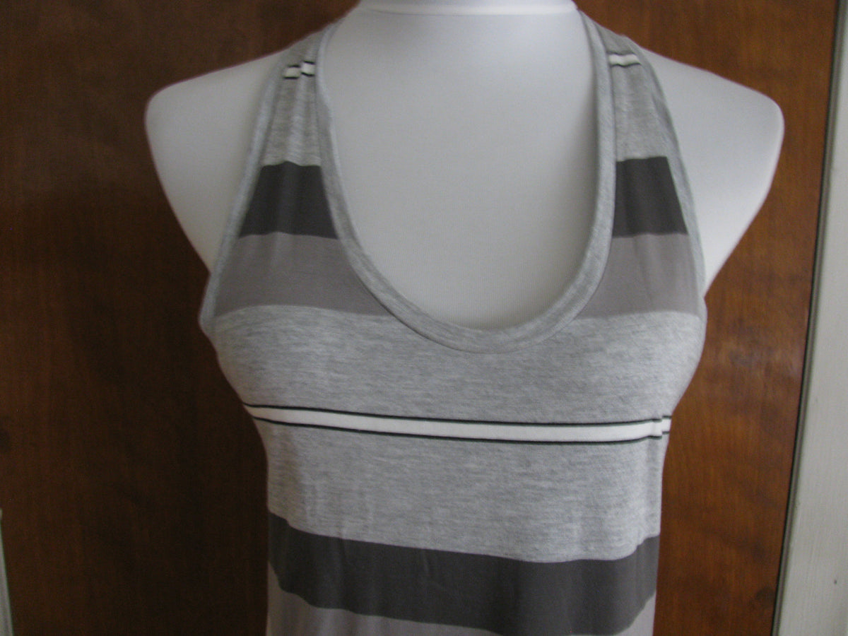 Gap Women's Gray White Striped Summer Rayon Long Dress New