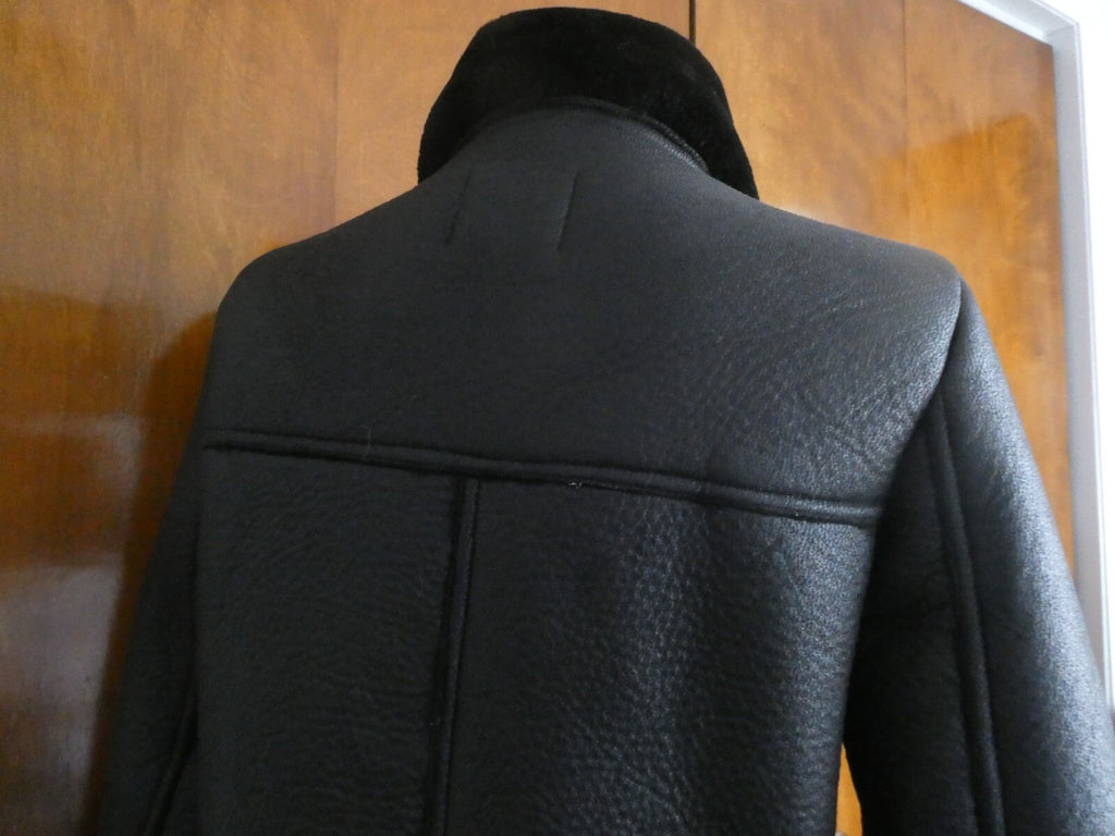 LY VAREY LIN Women's Black Faux Shearing Lined Warm Winter Moto Jacket Small