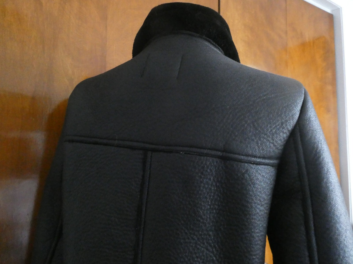 LY VAREY LIN Women's Black Faux Shearing Lined Warm Winter Moto Jacket Small