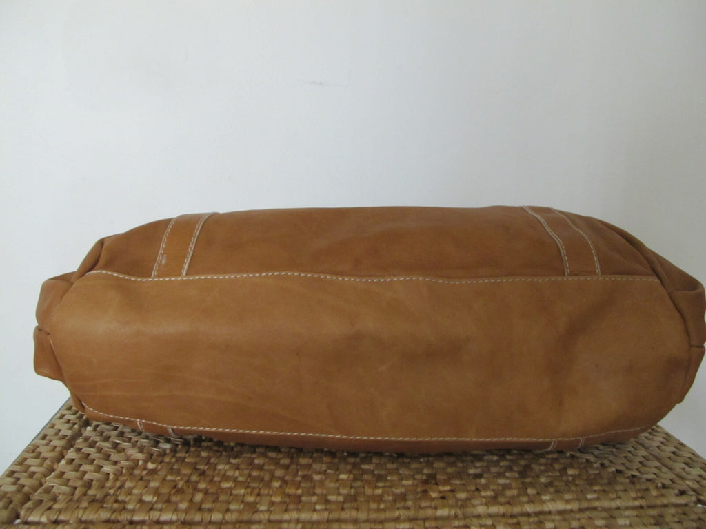 Regina Boho womens brown genuine leather slouch bag Large Handbag Made in Italy