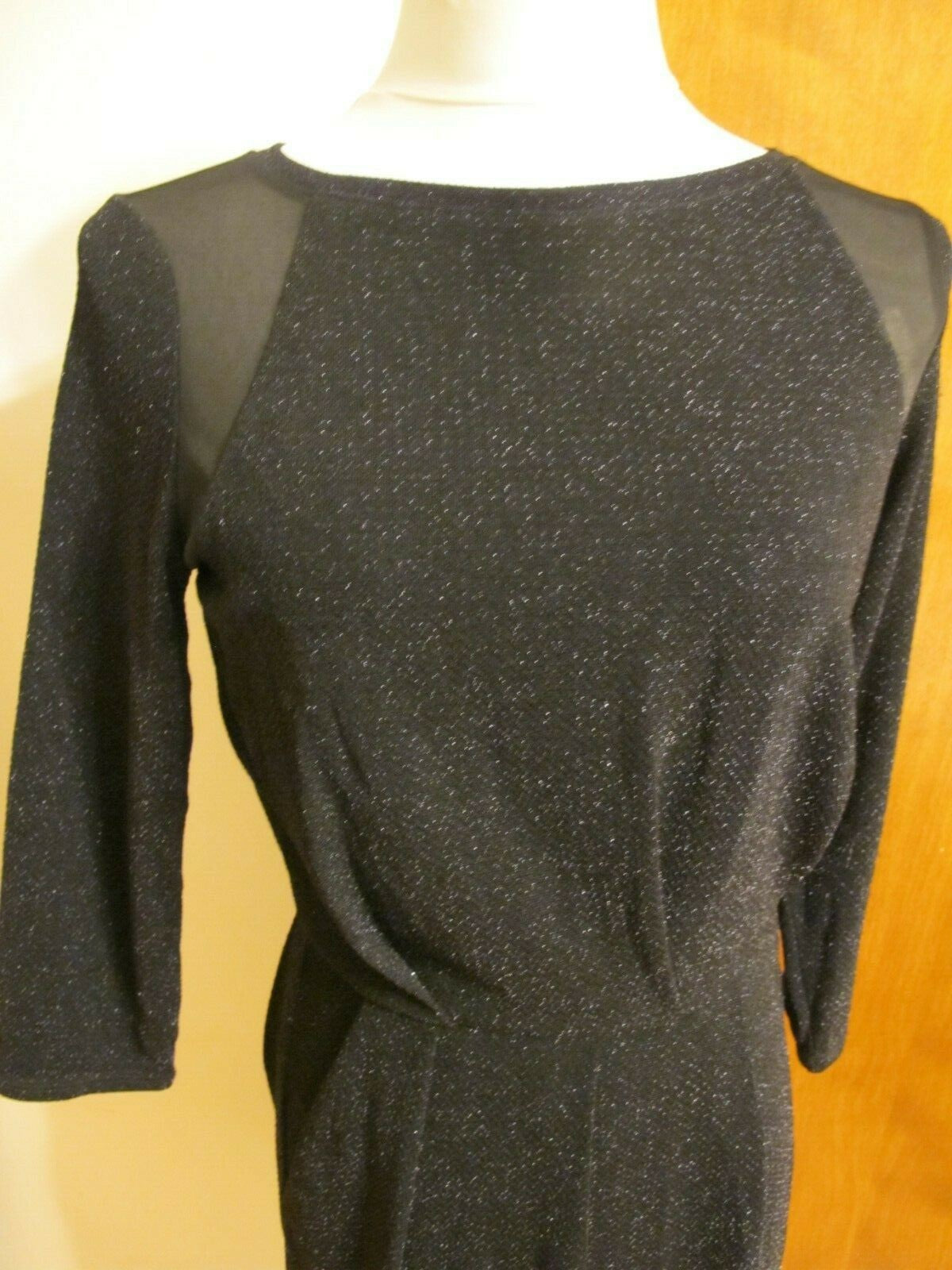Rachel Roy women's stylish evening black mesh lined dress small