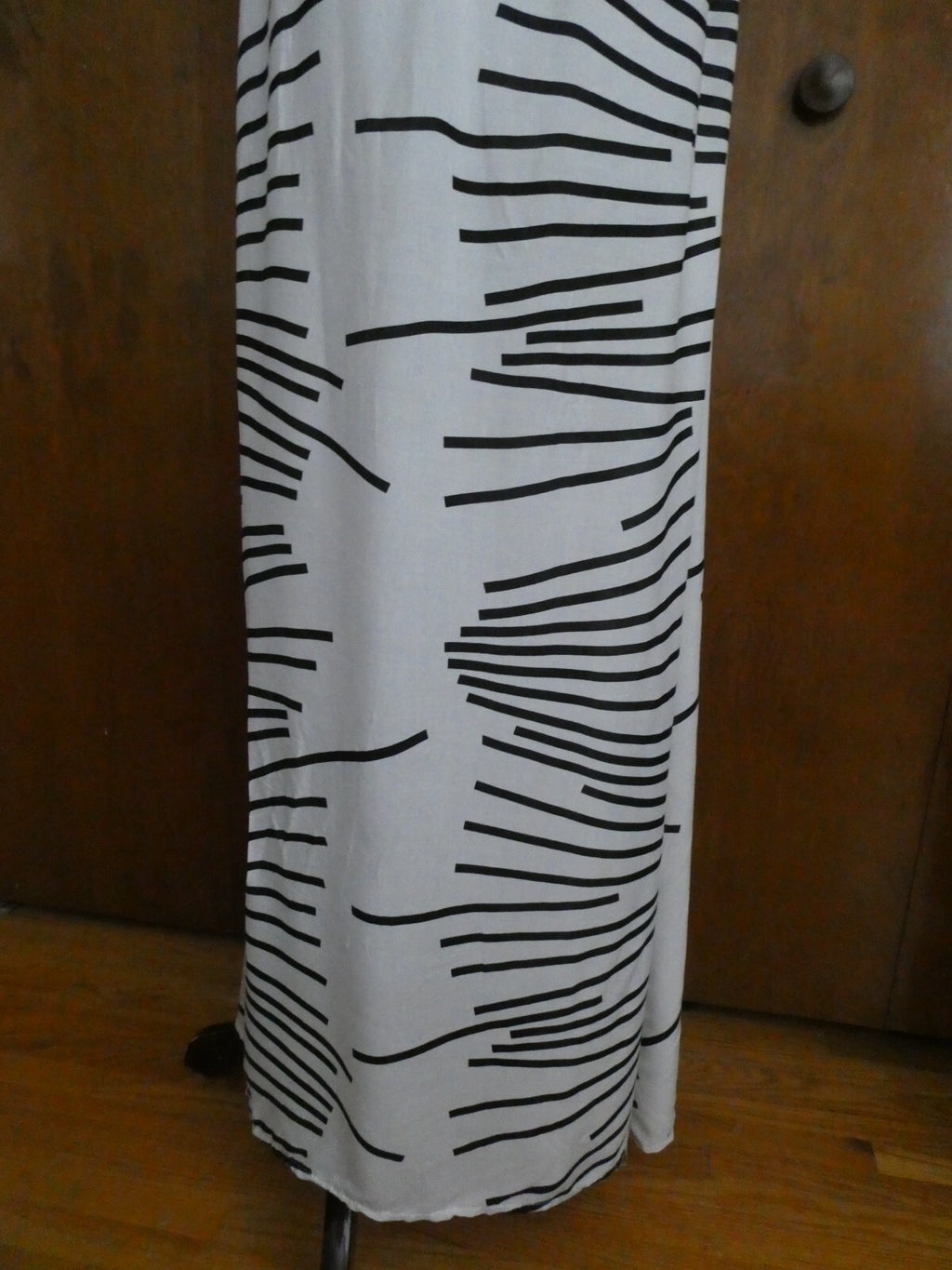 J.Stars Sexy Maxi Dress Off Shoulders Ruffles Multi-Color White/Black Size L/XL