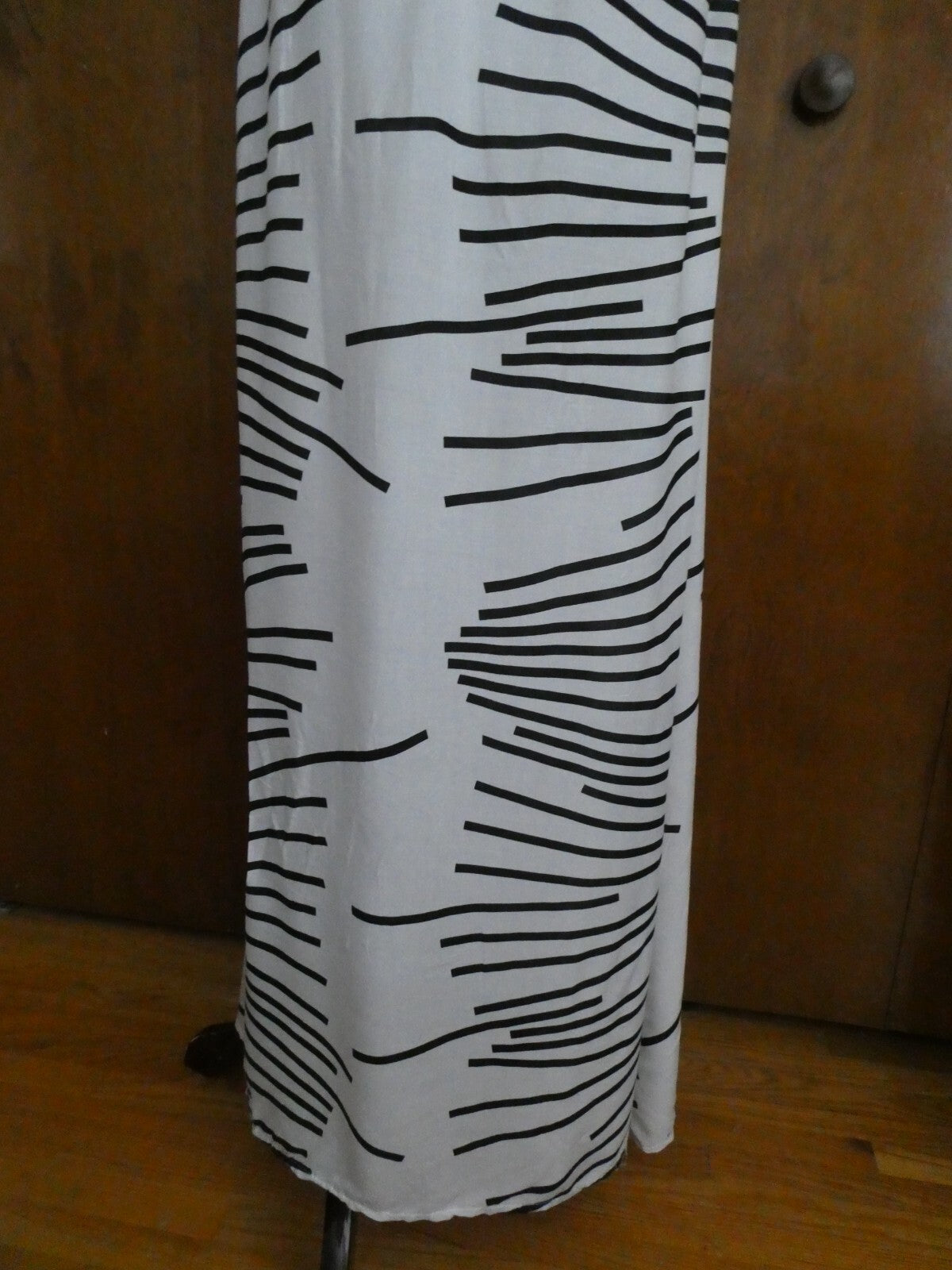 J.Stars Sexy Maxi Dress Off Shoulders Ruffles Multi-Color White/Black Size L/XL