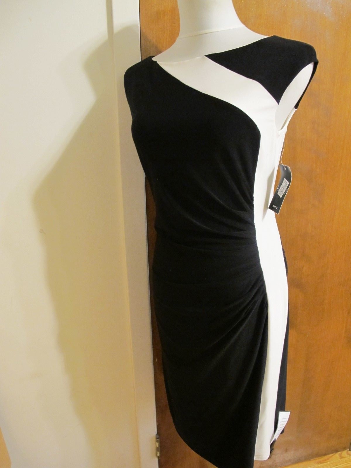 Ralph Lauren Women's Black White Evening Lined Dress 8
